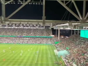 Was having fun at the soccer game last night