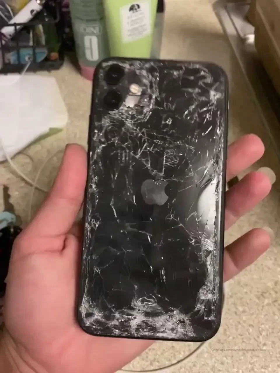 So my phone got ran over by a car last night which fuck phones are 