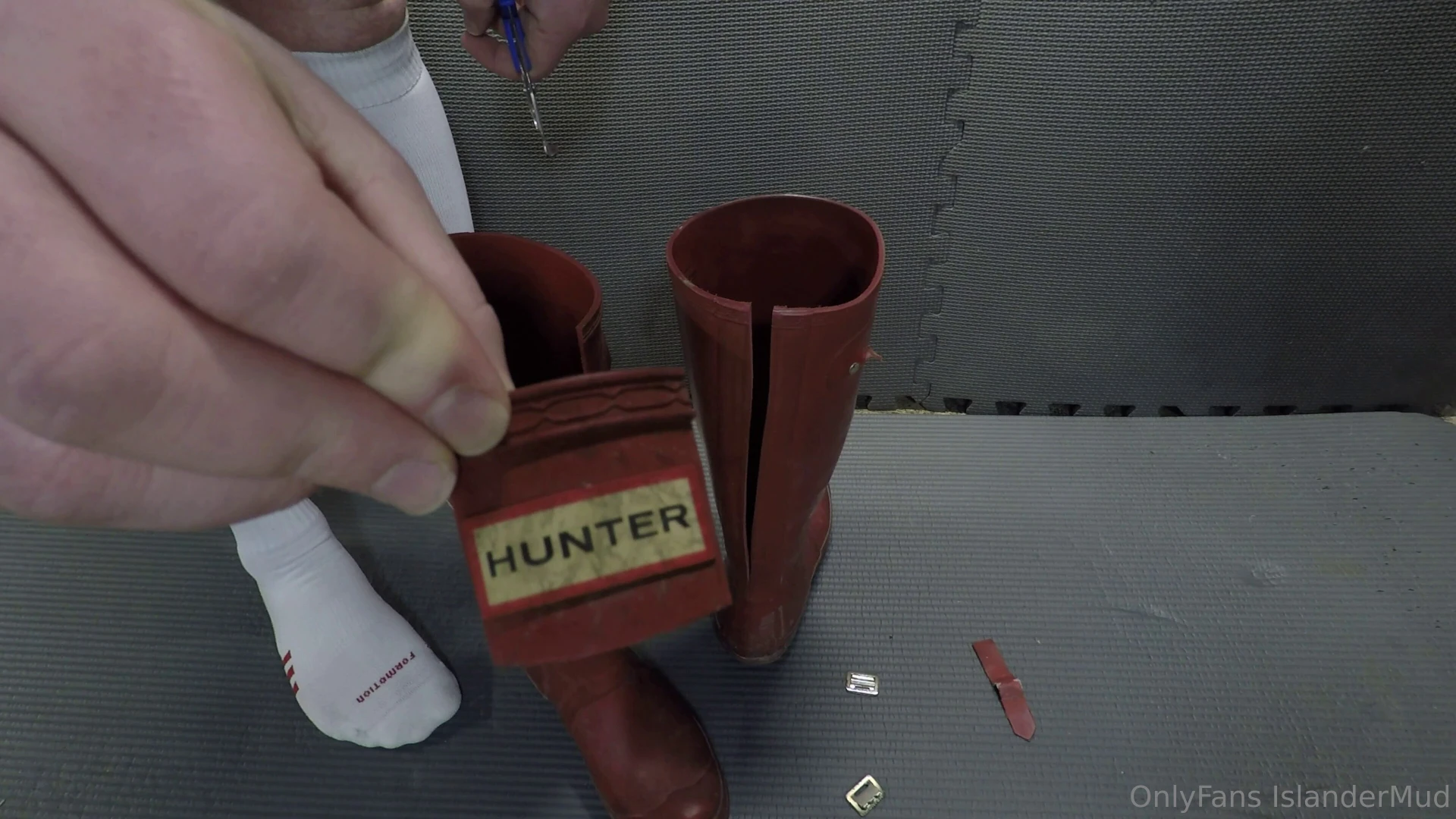 First time ever destroying a pair of hunter boots these were way to part 7 