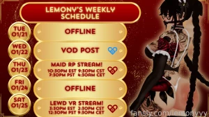 Hihi loves this is my schedule for this week 3 01 21 - offline 01 22 -