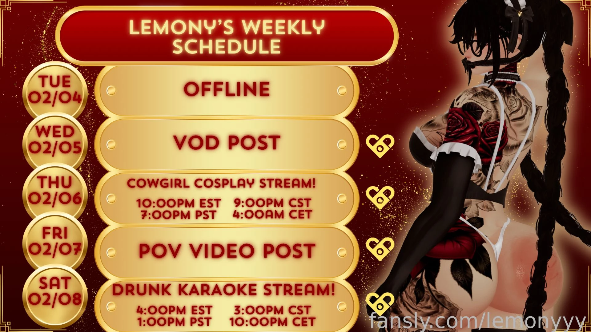 Hii cuties here is my schedule for this week i m super pumped for 