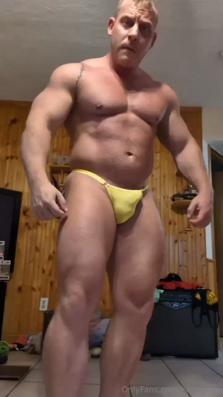 Bigger than ever and bulging out of this thong 