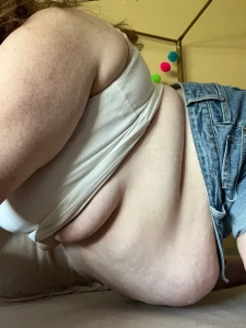 Hanging lower and lower with every bite
