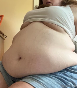 Your full feedee girlfriend has been hard at work growing fatter and part 2
