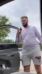 Shoving a mini cake in my mouth