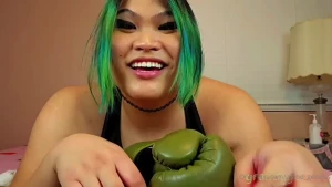 Wow you really did it you really came on my gloves you glazed over the