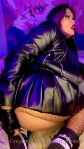 Happy video friday today we have my goth girl leather biker chick set