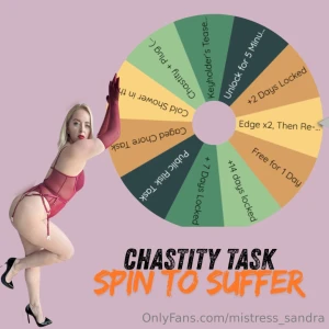 Obey the cage spin and submit tip 5 to spin my wheel one spin one task