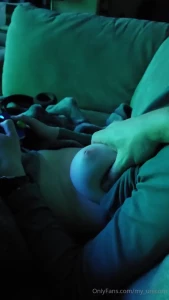 We have a new ritual for good luck we game with my tits out and have