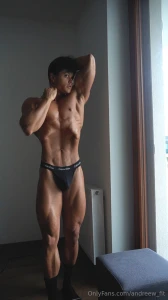 Just the briefs and the gains flexed up and feeling unstoppable you