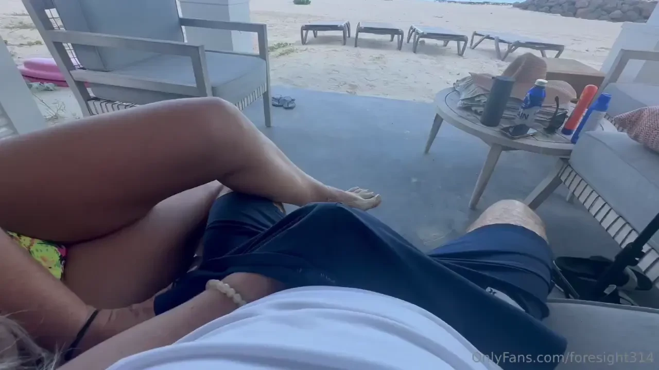 Hotwifejj found a way for me to relax on this private beach 