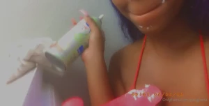 Getting messy on my dildo with whip cream i wish i could bless someone