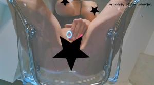 Buzzing with my domi clear chair playing dildo made me so creamy and part 1