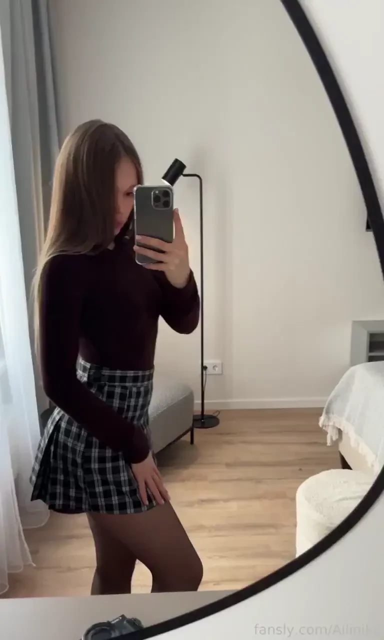 Fyp teen cute petite student ass skirt tights 