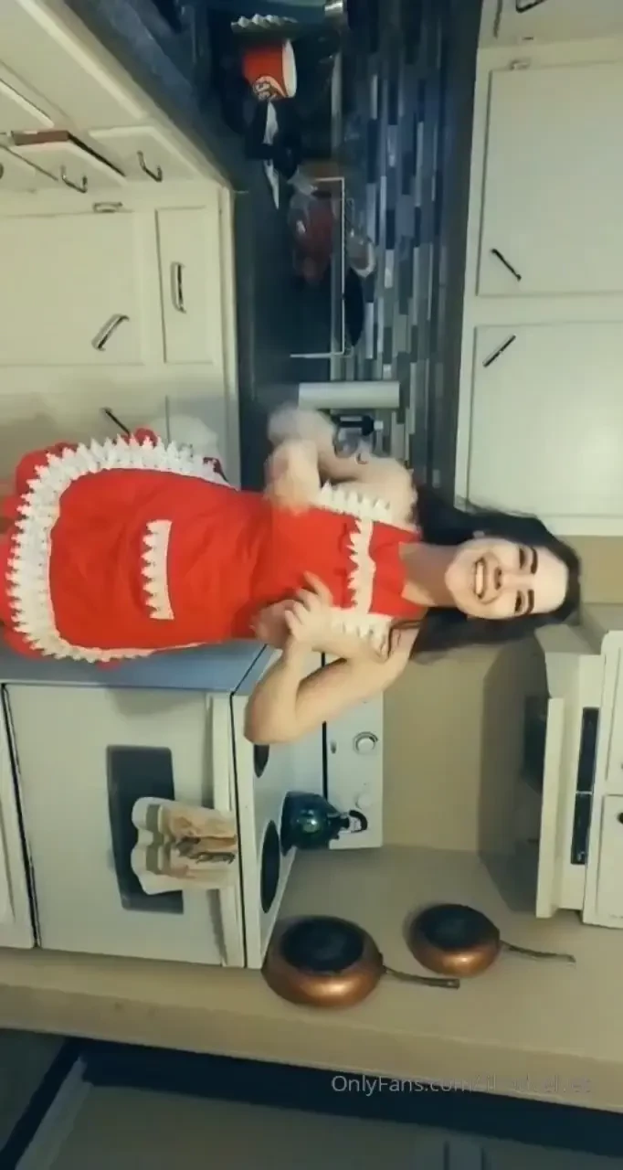 Nothing but an apron 