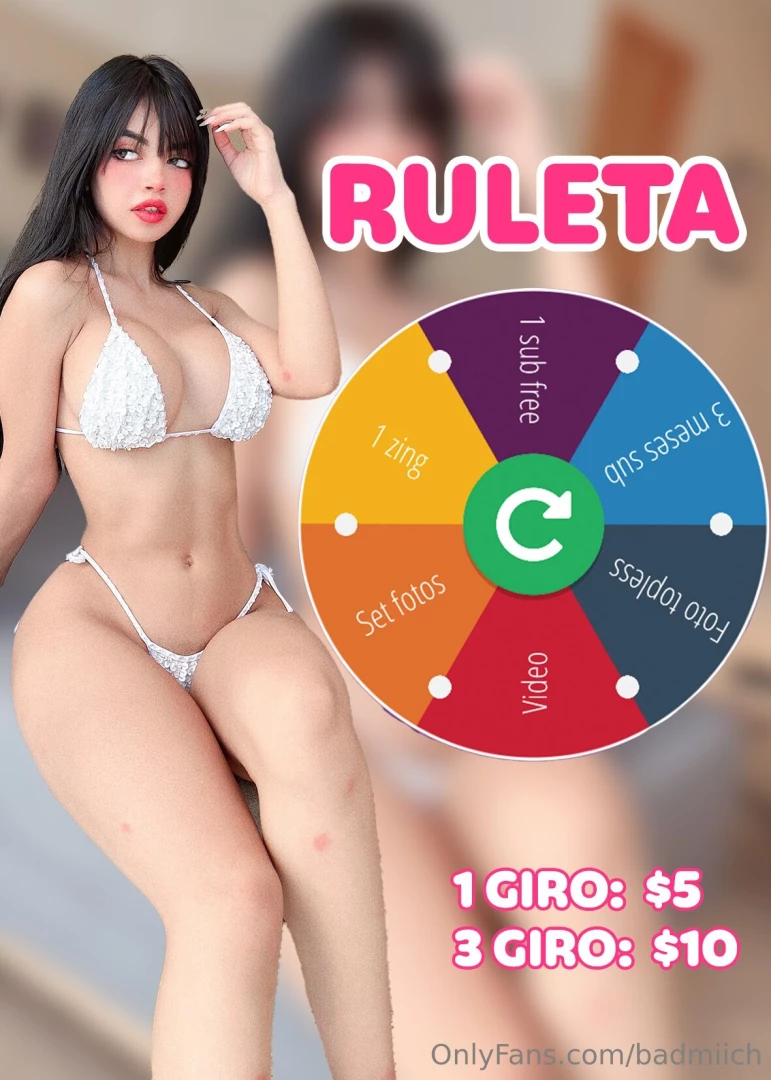 Din mica ruleta que esperas para ganar alguno de estos premios 1 giro 