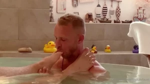 Getting my feet worshipped in a whirlpool by new sub of course i