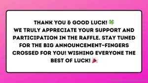 It s time we re thrilled to announce the winner of our raffle we ve