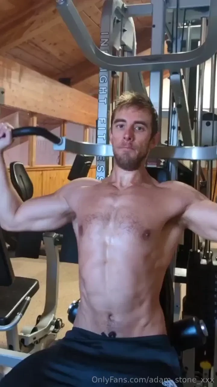 Getting a workout in before a day on the slopes sweat is dripping down 