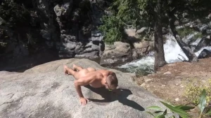 Pushups on rock hard rock