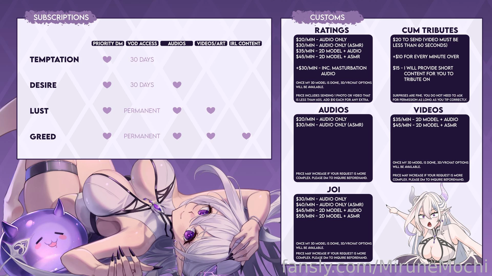 Here s a little graphic that explains the sub tiers and prices for my 