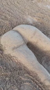 Creating sand sculpture i did finger it