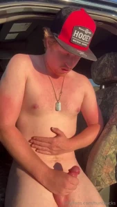 Watch me cum with the sunset shinning on me