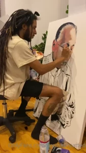 Before we get it on she likes to watch me paint