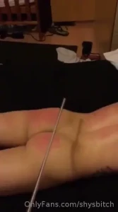 My bum being made red