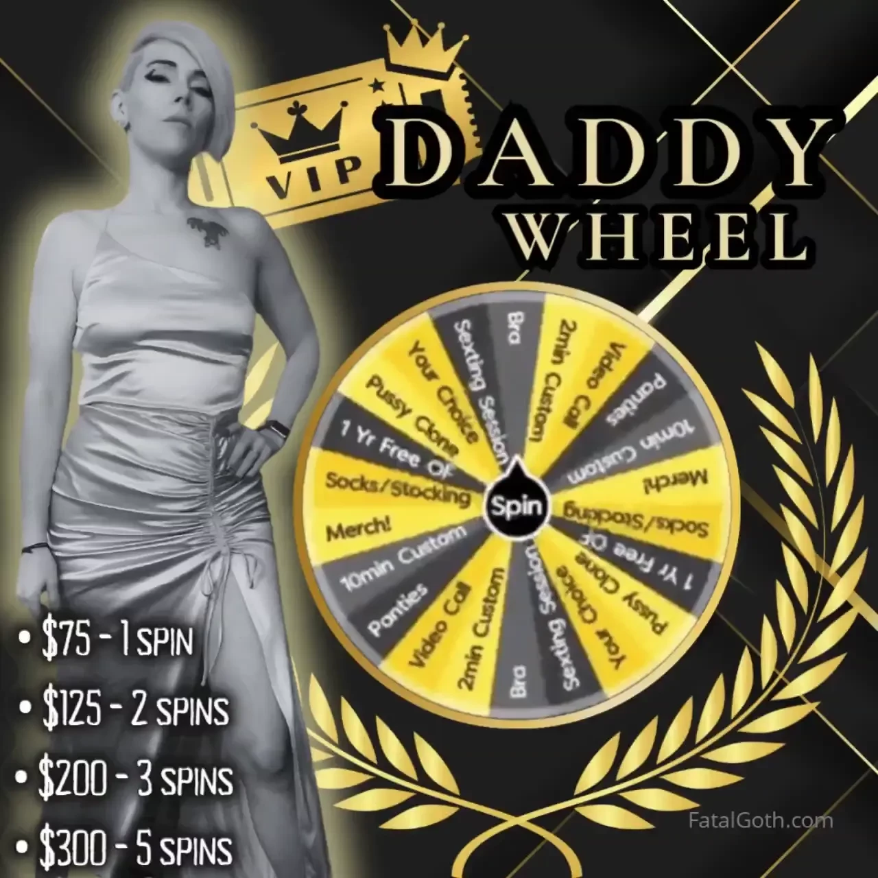 75 - 1 spin 125 - 2 spins 200 - 3 spins 300 - 5 spins 5 spins max usa 