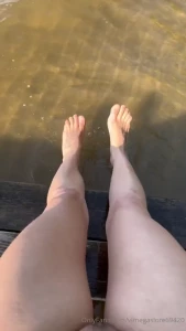 The water feels so good on my toes