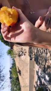 Today was 95 and sticky like if you would lick nectarine juice off of part 1