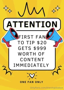 First to tip 20 gets 999 worth of videos