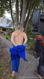 Had to chase steezyt to catch her peeing pee ass pussy tits streaking