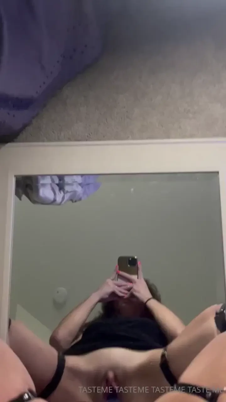 Mirror riding 8 inch blue dildo brief teaser riding my 8 big blue 