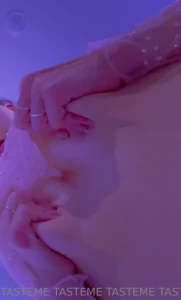 Pink fishnet top completely nude