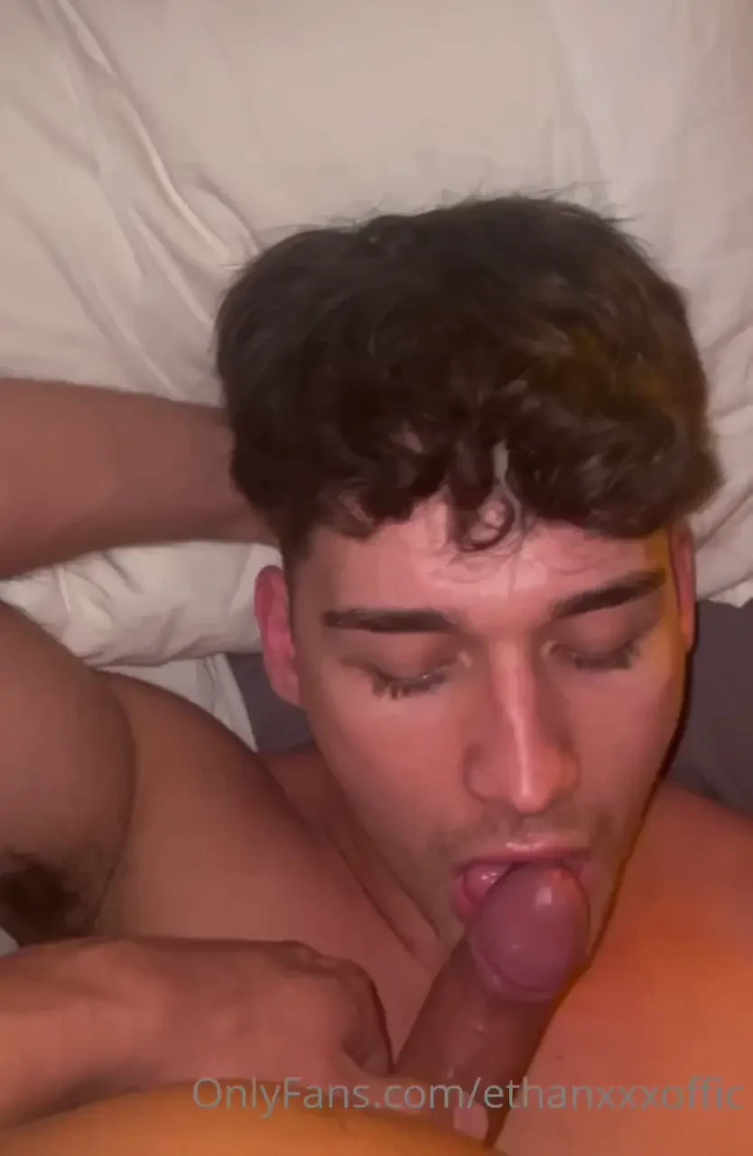 Licking up all the cum i shot in his mouth wanna see the cumshot and 