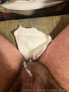 After a cum dripping on my balls part 1