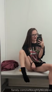 Ahha played with my pretty pink in the dressing room petite enf pussy