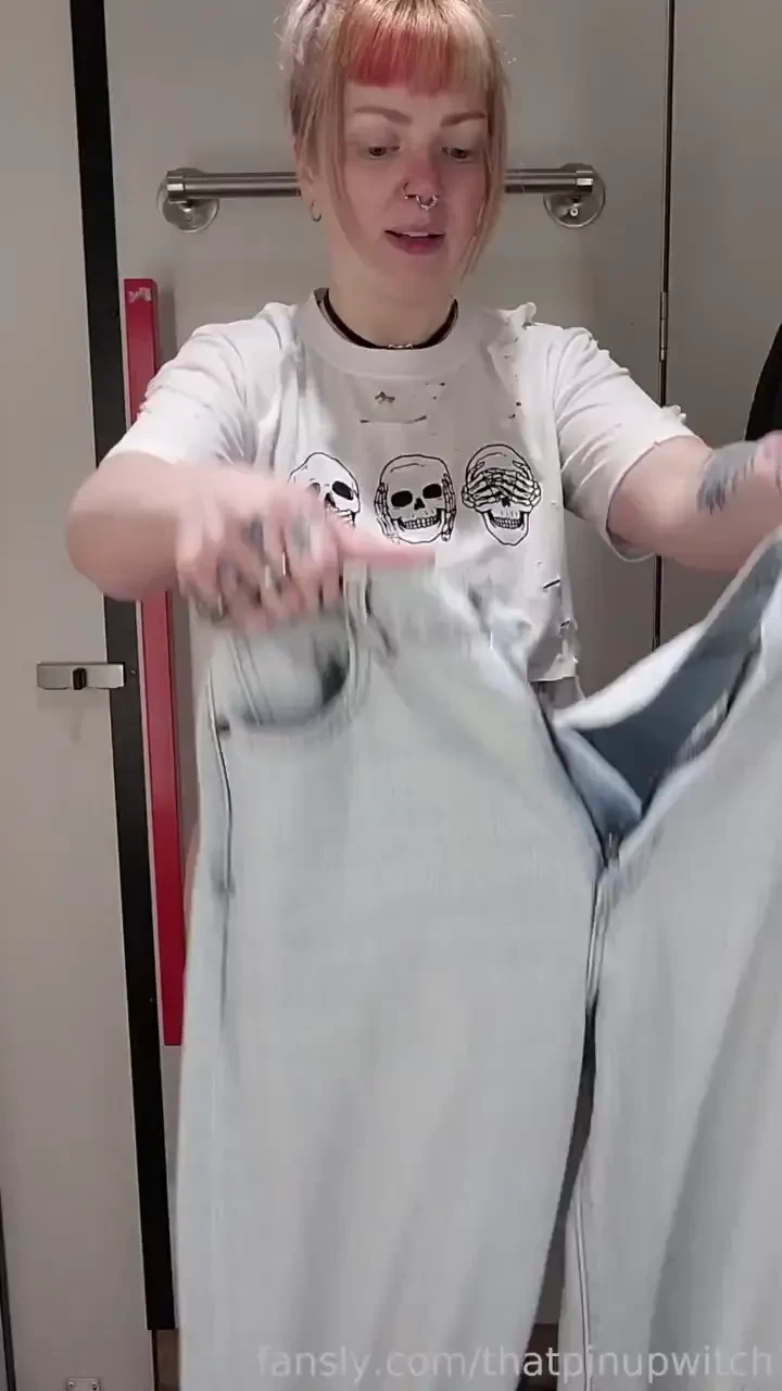 Join me in the changeroom will these jeans fit over my big ass milf 