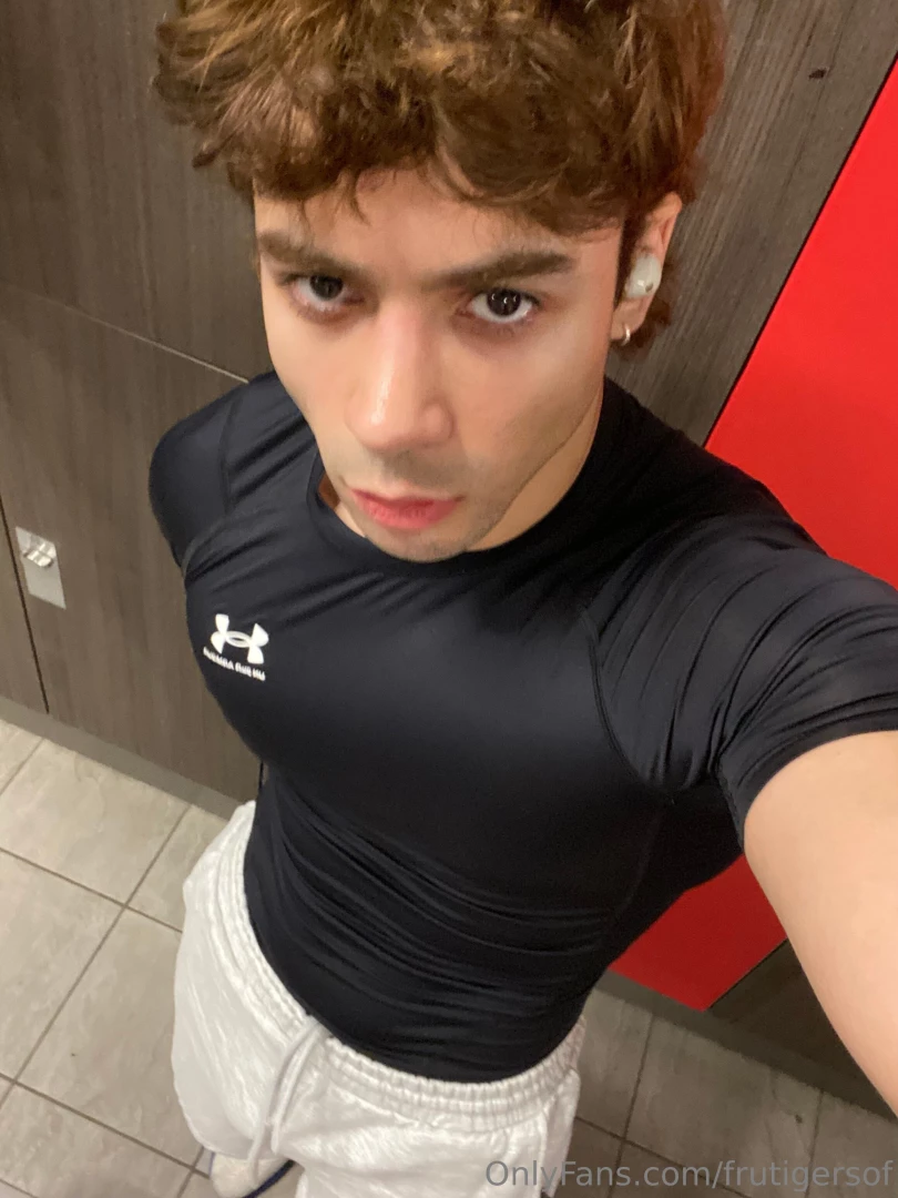 Grey sweats compression shirt for the ultimate tease outfit 