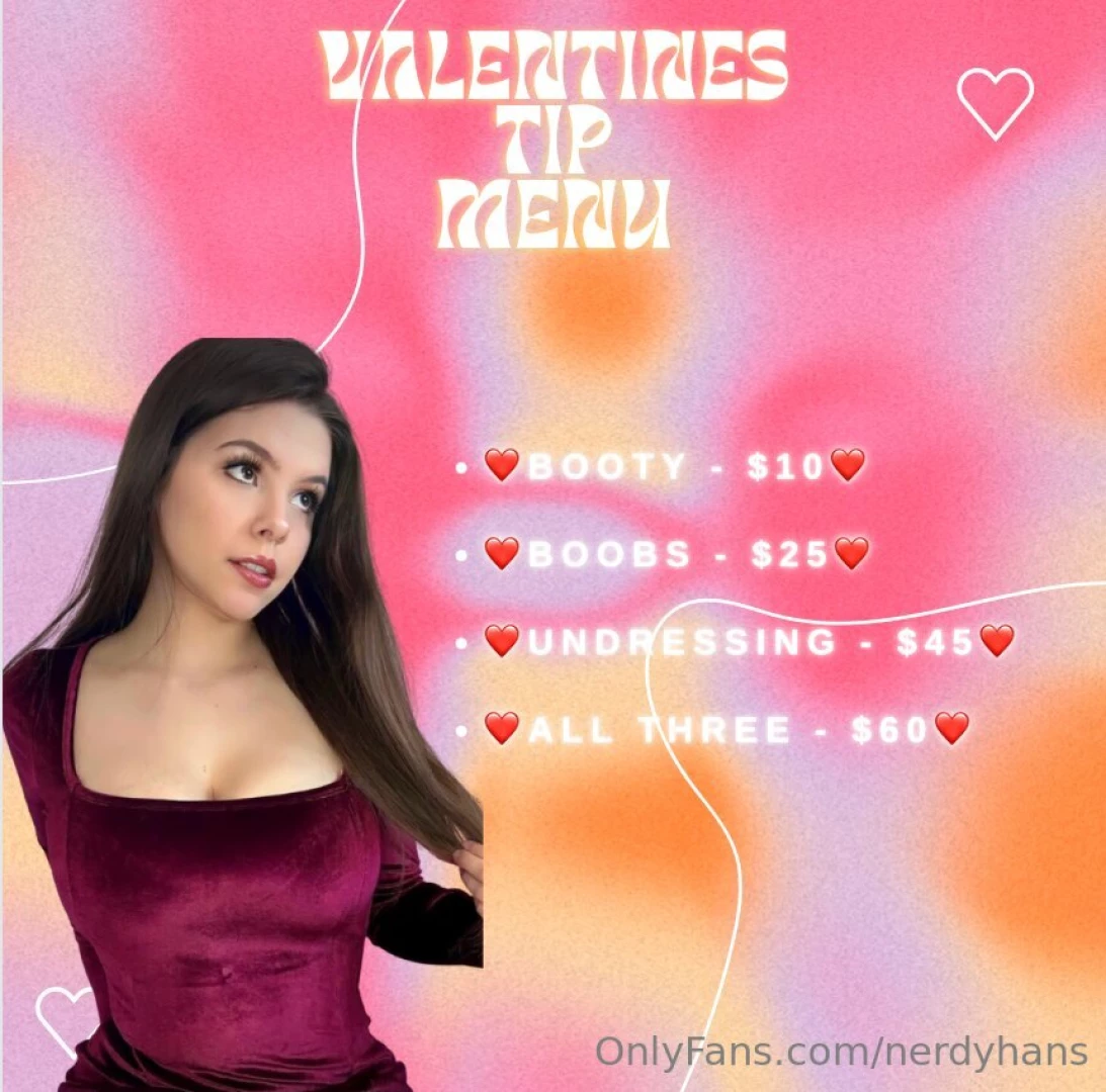 nerdyhans - Valentines day tip menu so i m sick in bed still but i still want to 