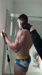 First ever oil muscle worship cock worship scene you re gonna love it