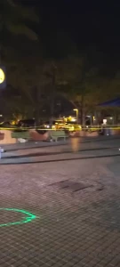 The actual crime started at the blue pole and the police were told i