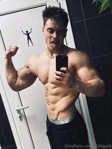 Huge biceps in front of your face