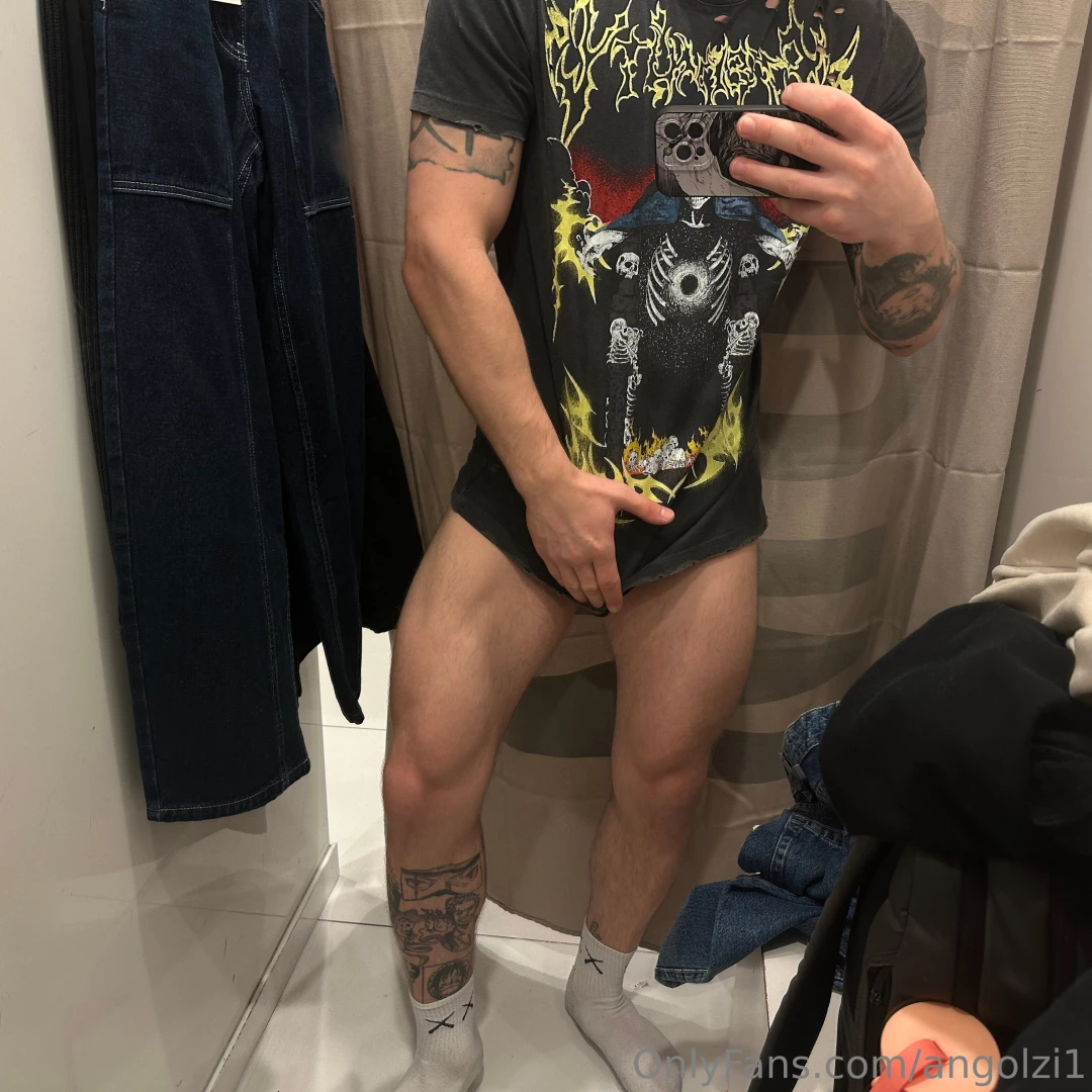 Checking my feet in the locker room 