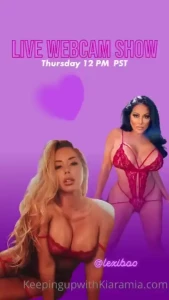 Live cam show this thursday 12pm pacific coast time those of you who