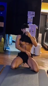 A very innocent midnight gym body check haha right