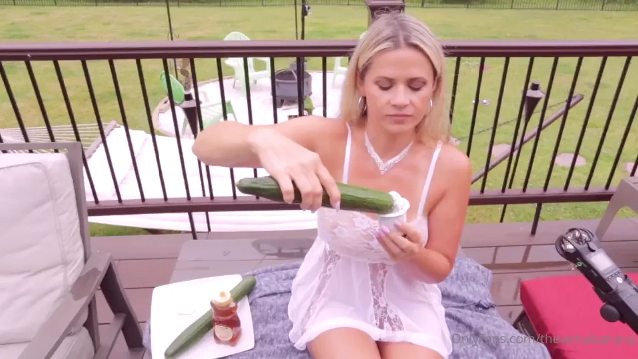 Anna banana asmr sucking cucumber wet mouth sounds 