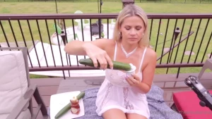 Anna banana asmr sucking cucumber wet mouth sounds